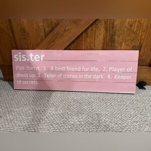 Pink Sister Definition Wall Art. Pottery Barn Kids.
